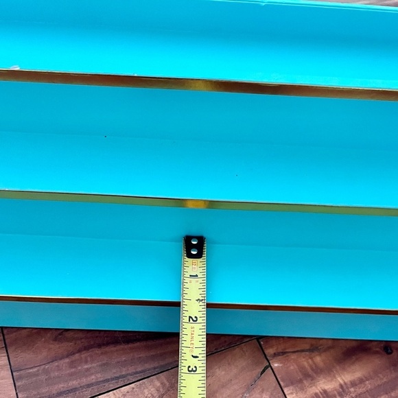 Pottery Barn Turquoise Polka Dot Desk Storage Organizer Nail Paint Makeup Oils - Picture 7 of 8